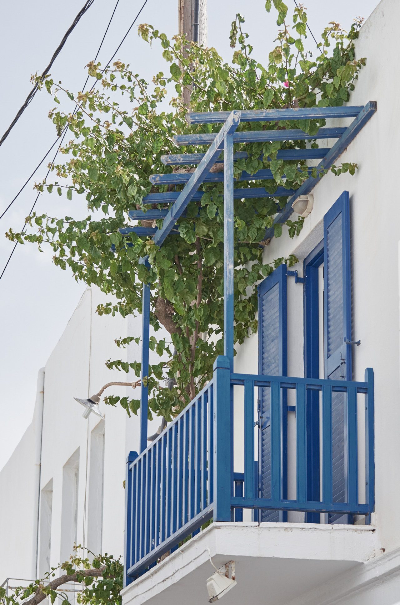 House with blue balcony, Naoussa