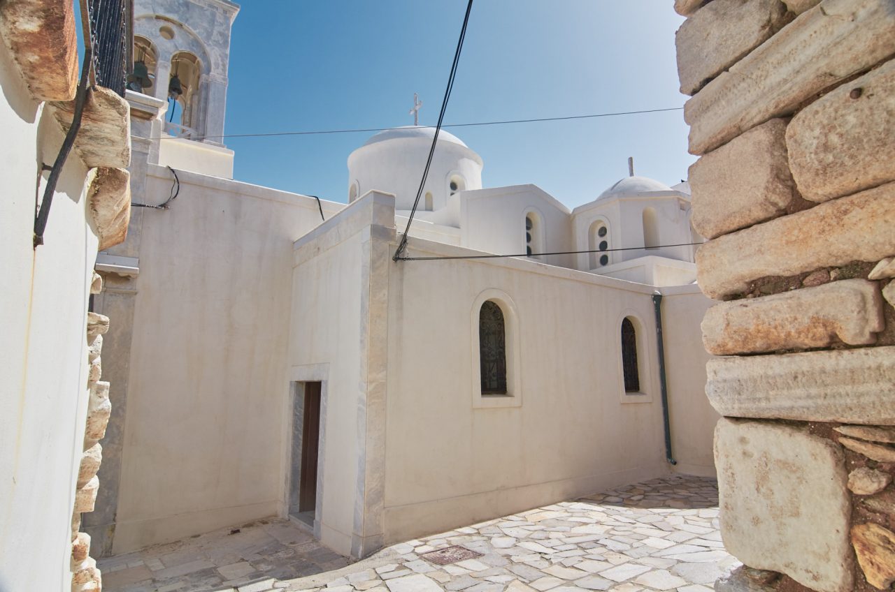 White Church in the Castle in Naxos Island
