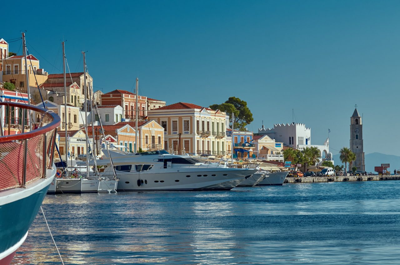 Yachts in Port of Gialos